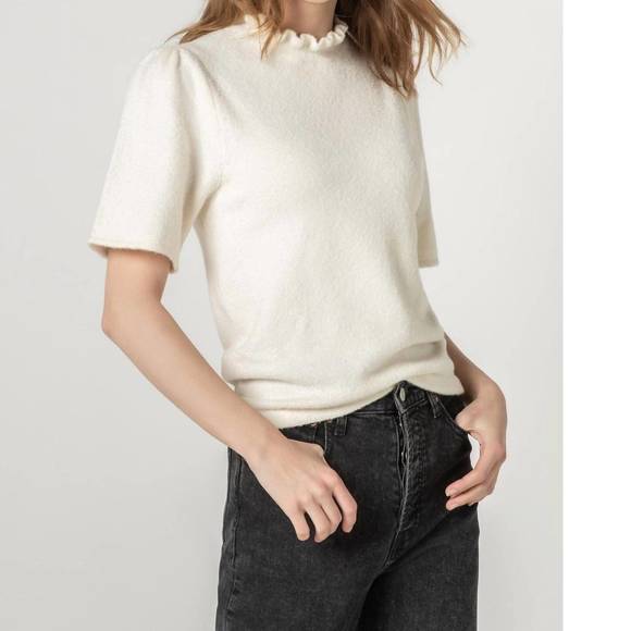 Lilla P Sweaters - Nwt lilla p elbow sleeve mock neck sweater in winter white